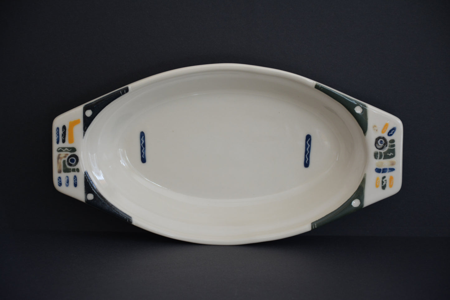 ASC-03 Ceramic Oval hollow plate - Plat Oval de porcelaine