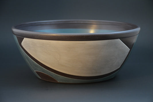 BL-24 Ceramic Fruit bowl - Decorative centerpiece - "ÉCLIPSE" - Bol à fruit - Centre de table décoratif