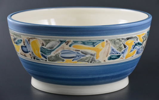 BL-26  Ceramic Blue Bowl - Bol Bleu de porcelaine
