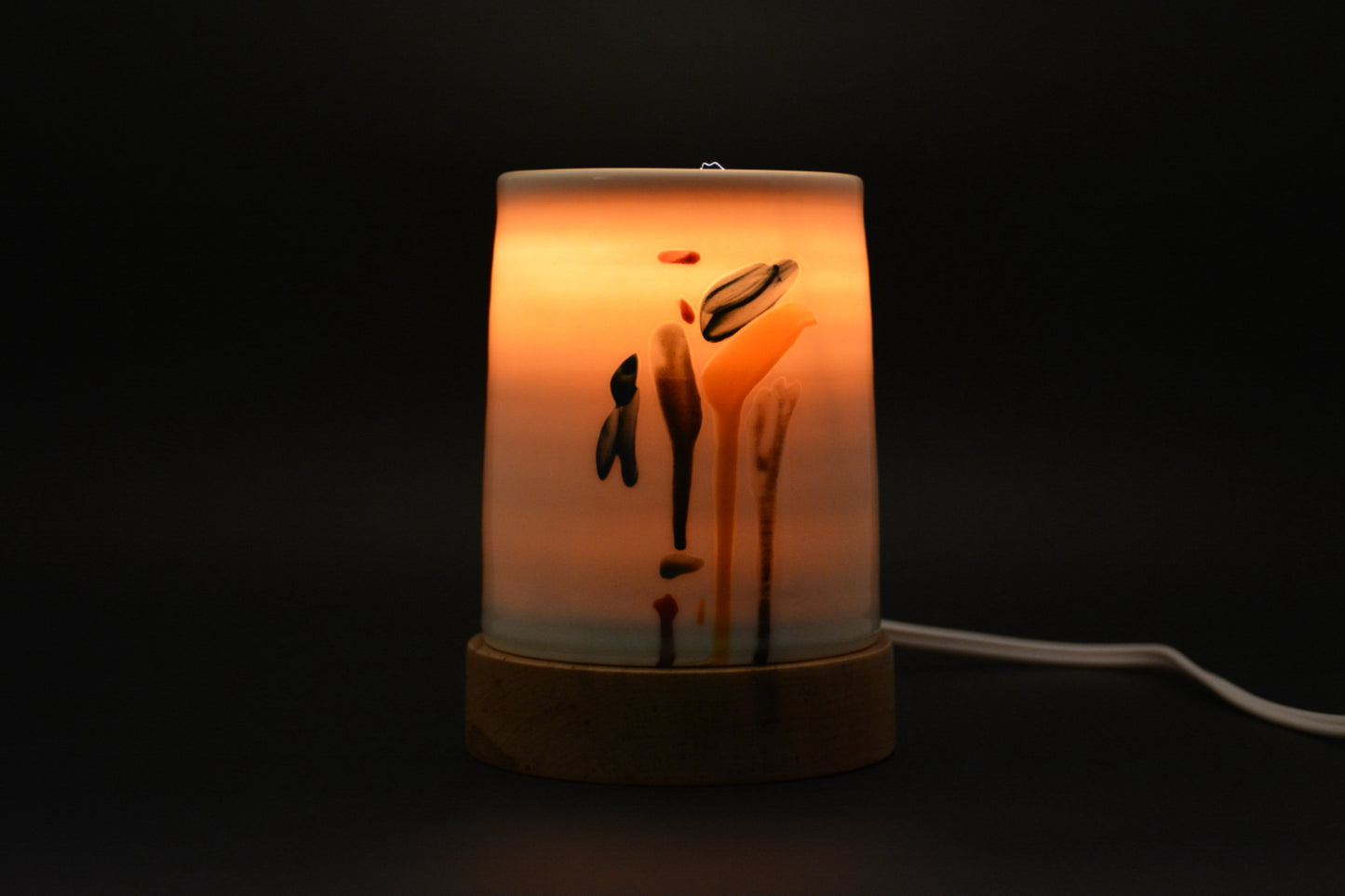 LP-01 Ceramic and wood Lamp - Lampe porcelaine et bois tourné