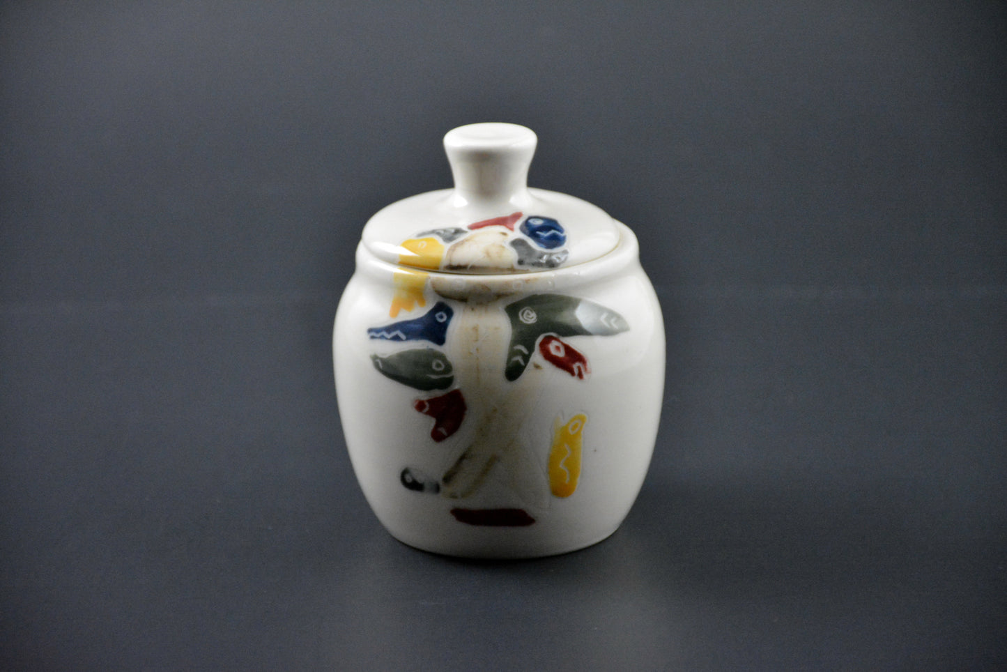 PSM-06  Ceramic Sea salt pot  - Pot à sel de mer de porcelaine