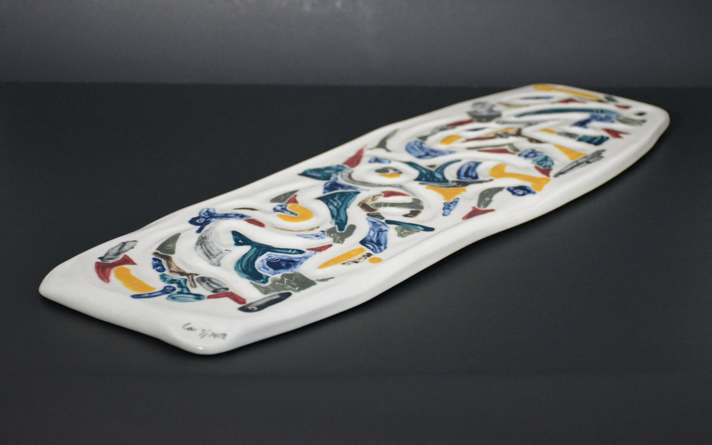 TAB-07 Ceramic Canva or Table center - Tableau de porcelaine Plateau