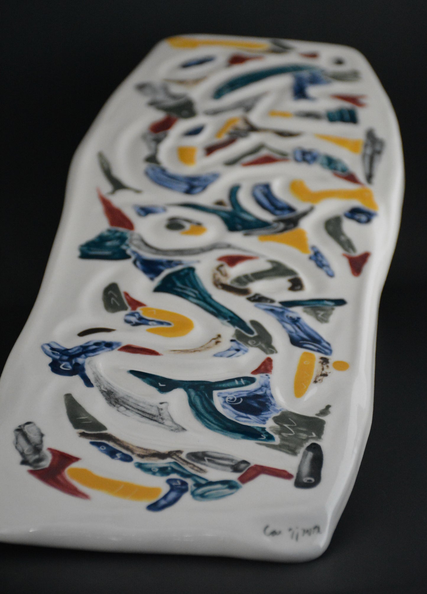 TAB-07 Ceramic Canva or Table center - Tableau de porcelaine Plateau