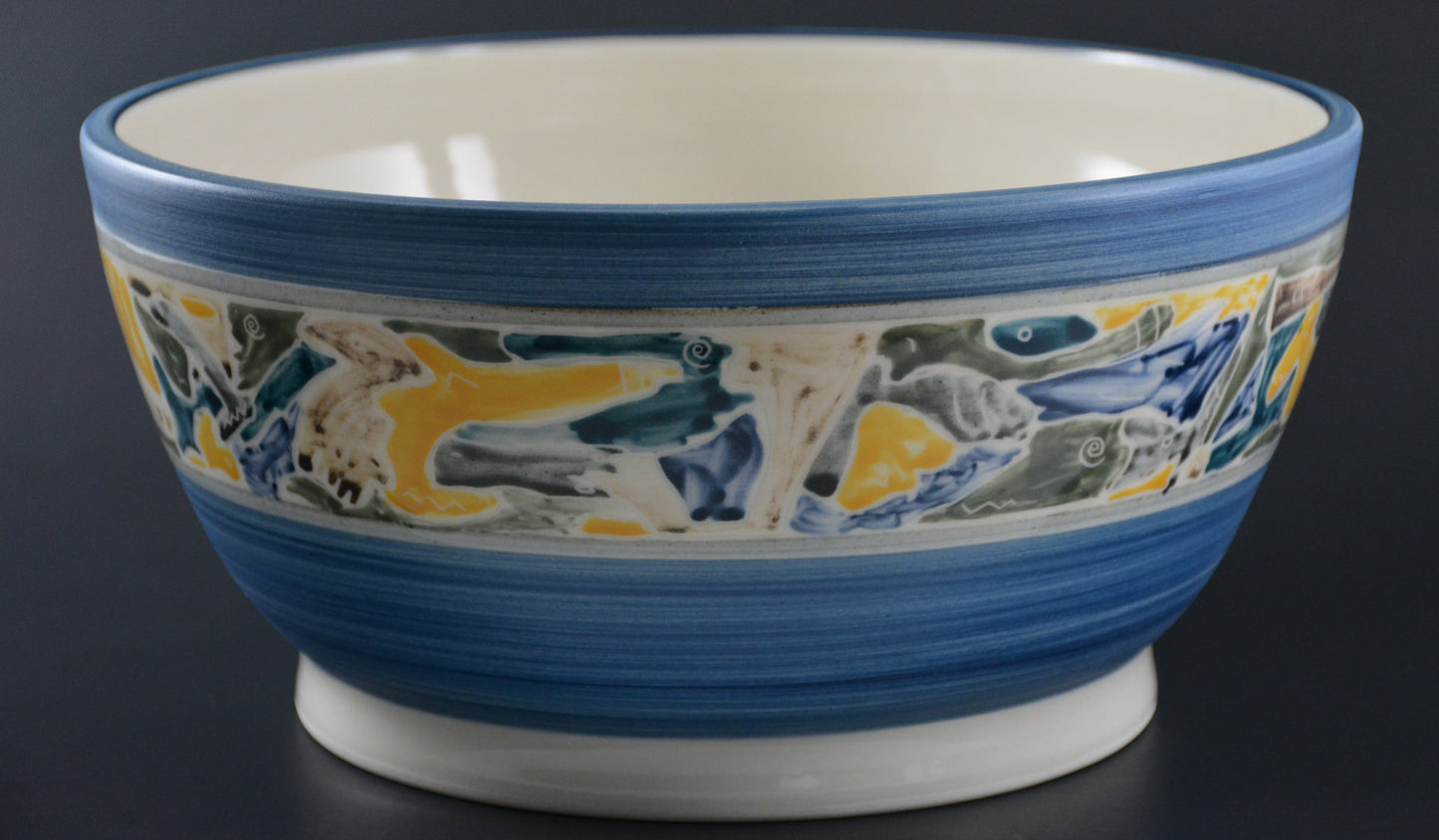 BL-26  Ceramic Blue Bowl - Bol Bleu de porcelaine