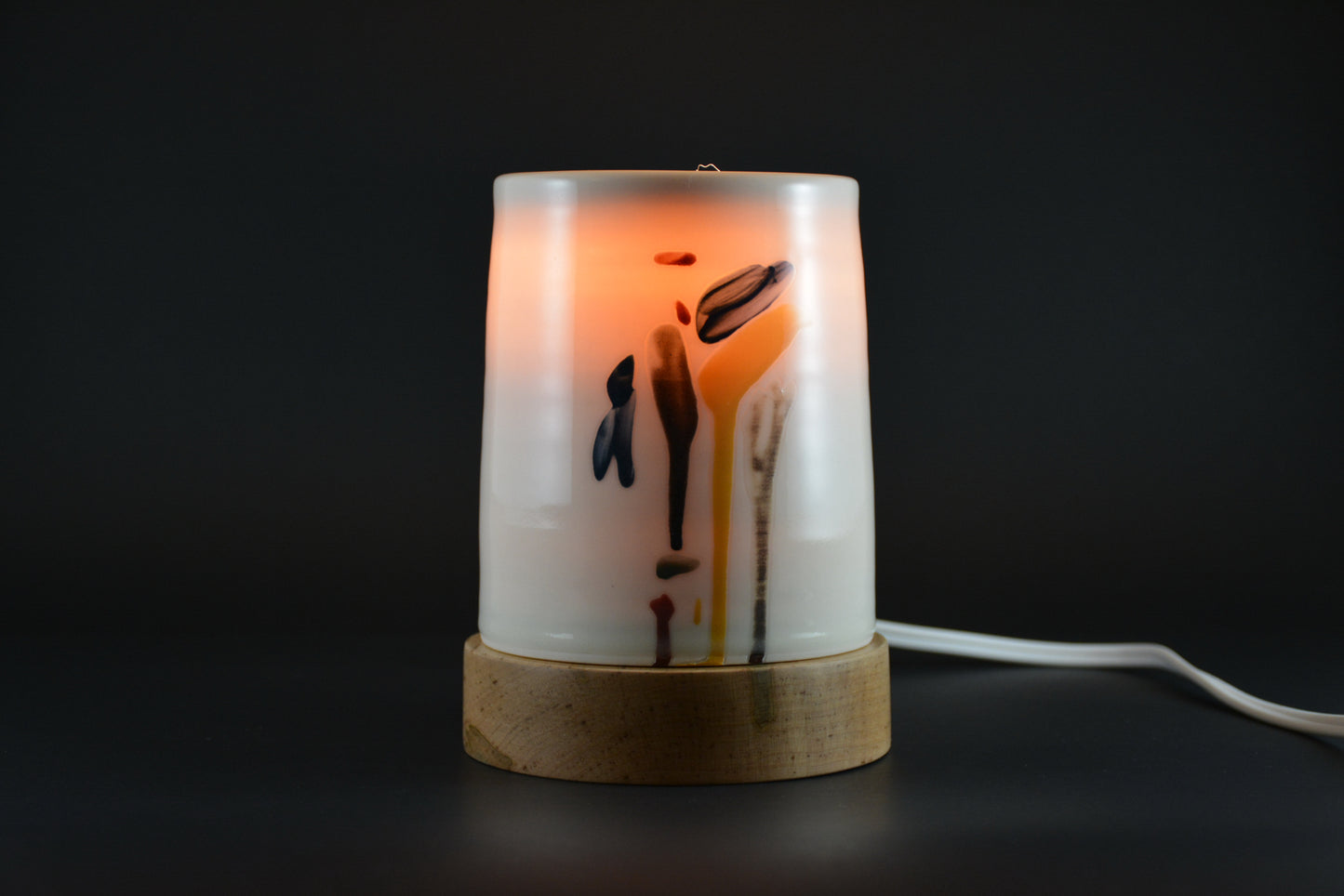 LP-01 Ceramic and wood Lamp - Lampe porcelaine et bois tourné