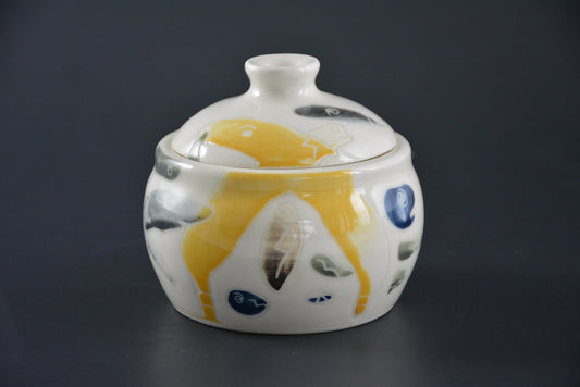 PSM-04  Ceramic Sea salt pot  - Pot à sel de mer de porcelaine
